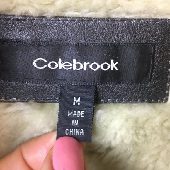 Colebrook Brown Leather Jacket Sherpa Distressed M - Picture 2 of 8